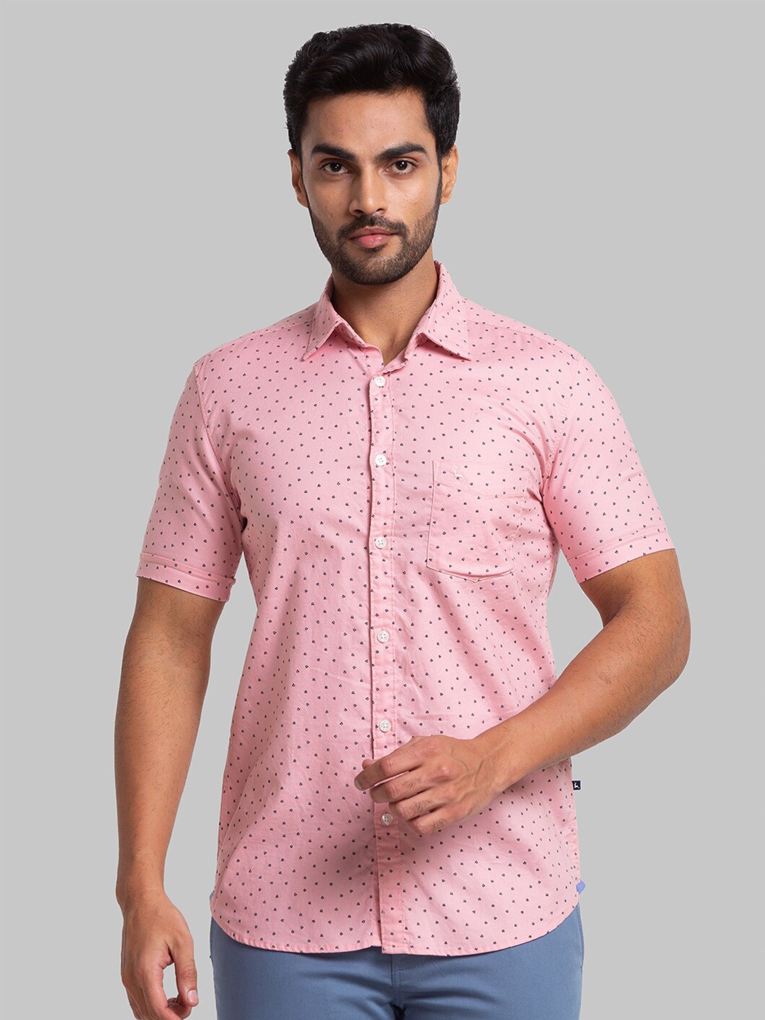 

Parx Men Slim Fit Printed Casual Cotton Shirt, Red