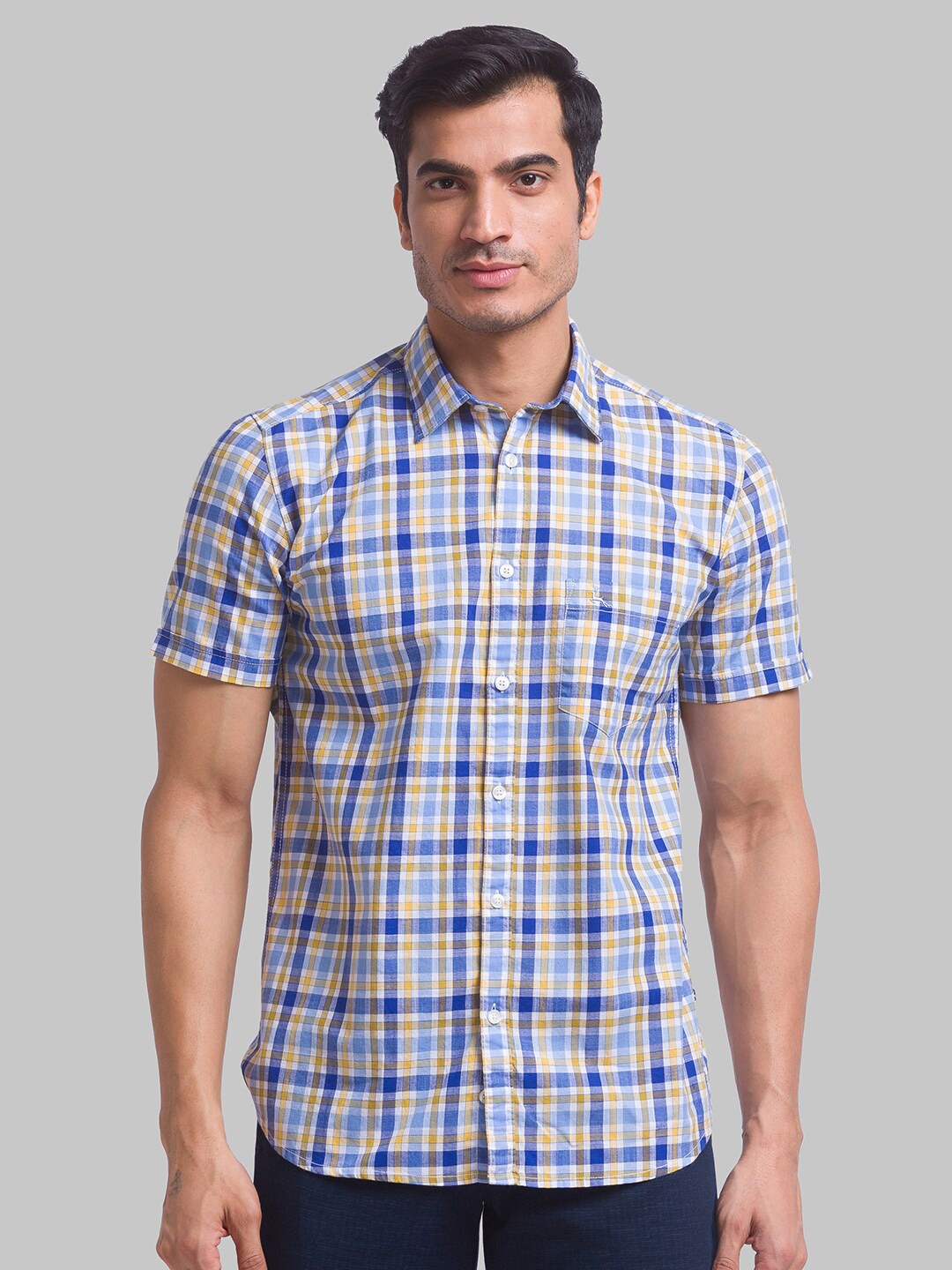 

Parx Men Checked Cotton Slim Fit Casual Shirt, White