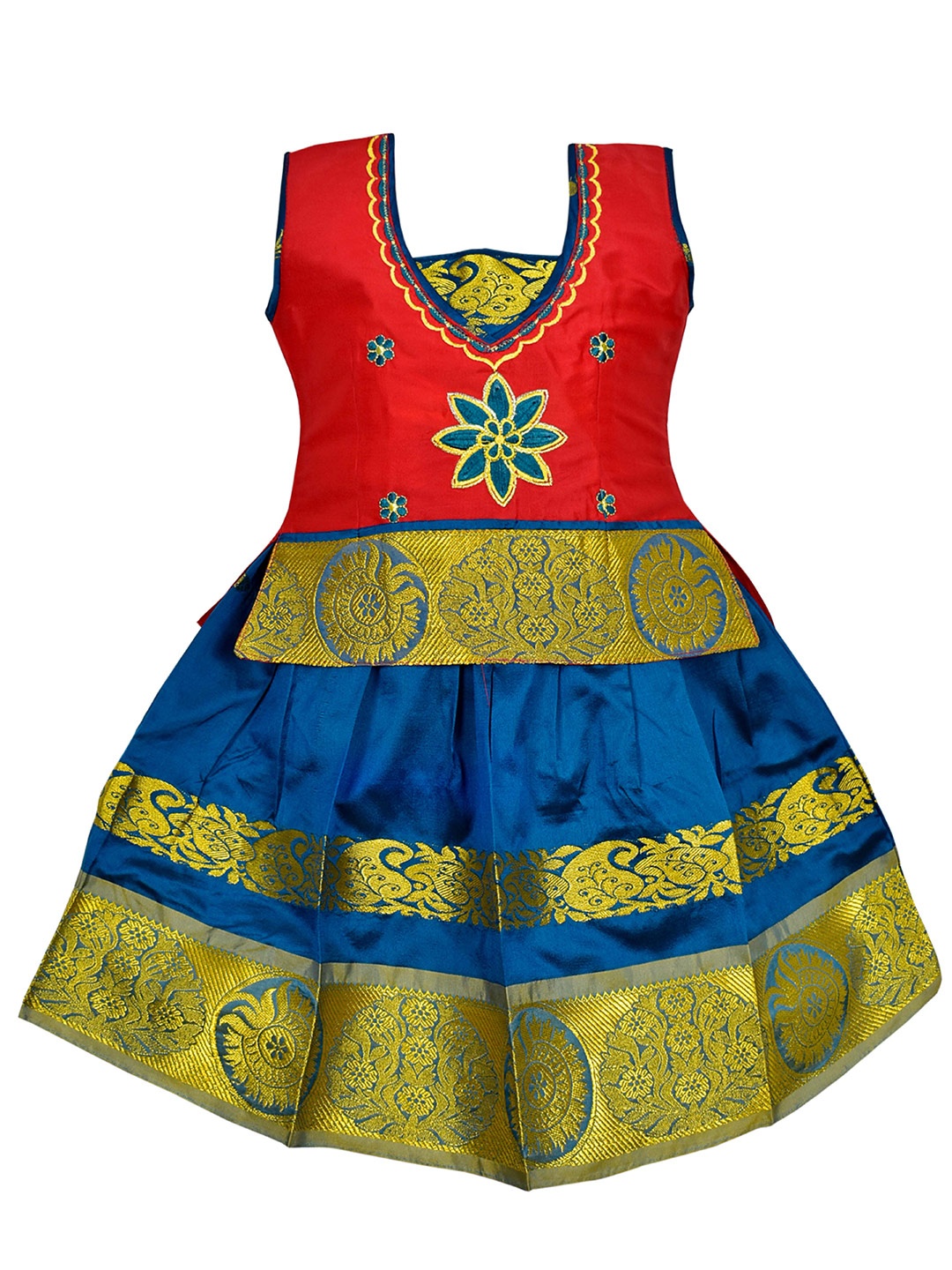 

AMIRTHA FASHION Girls Embroidered Ready to Wear Lehenga Choli, Red