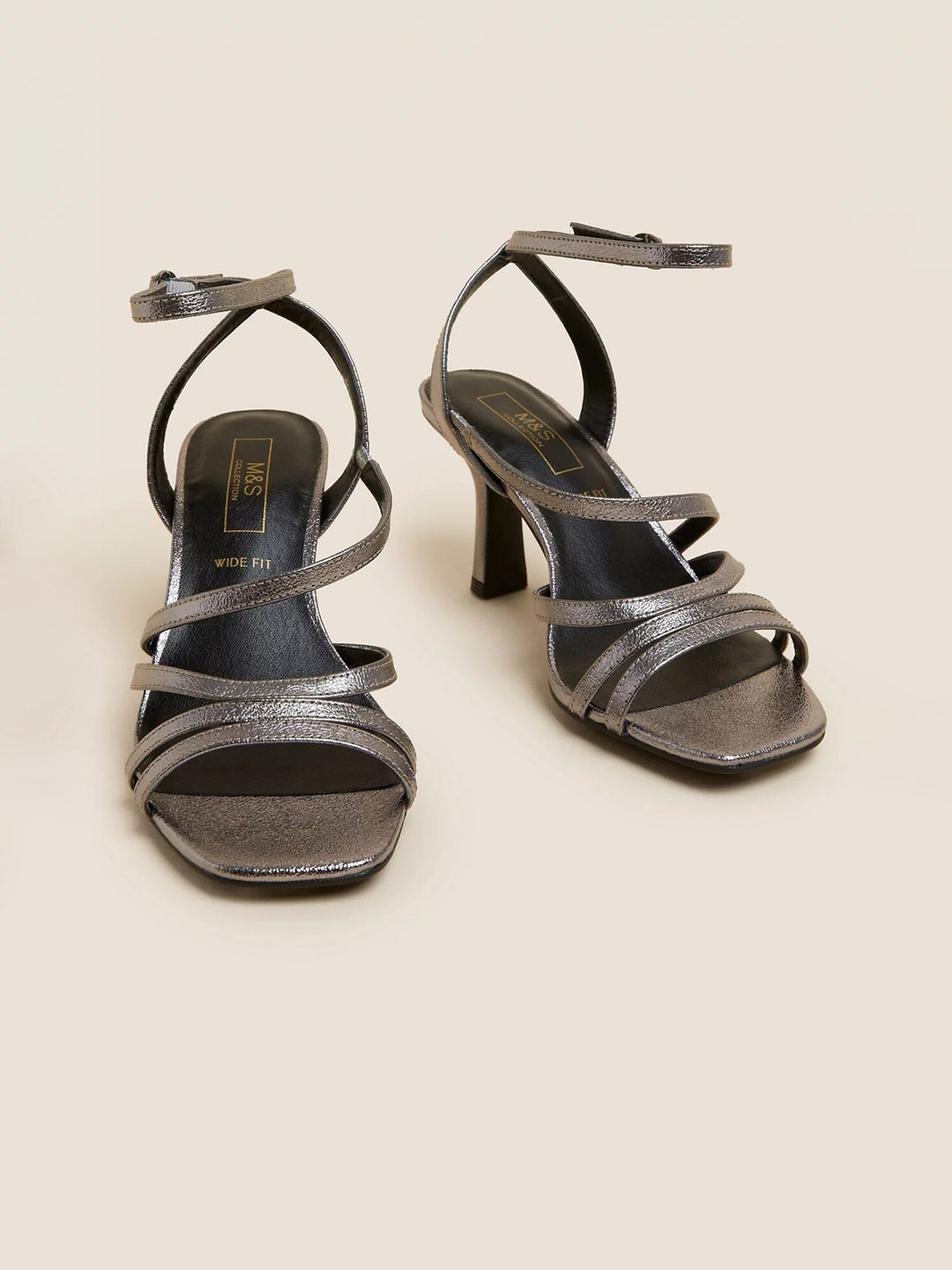 

Marks & Spencer PU Party Heels, Silver