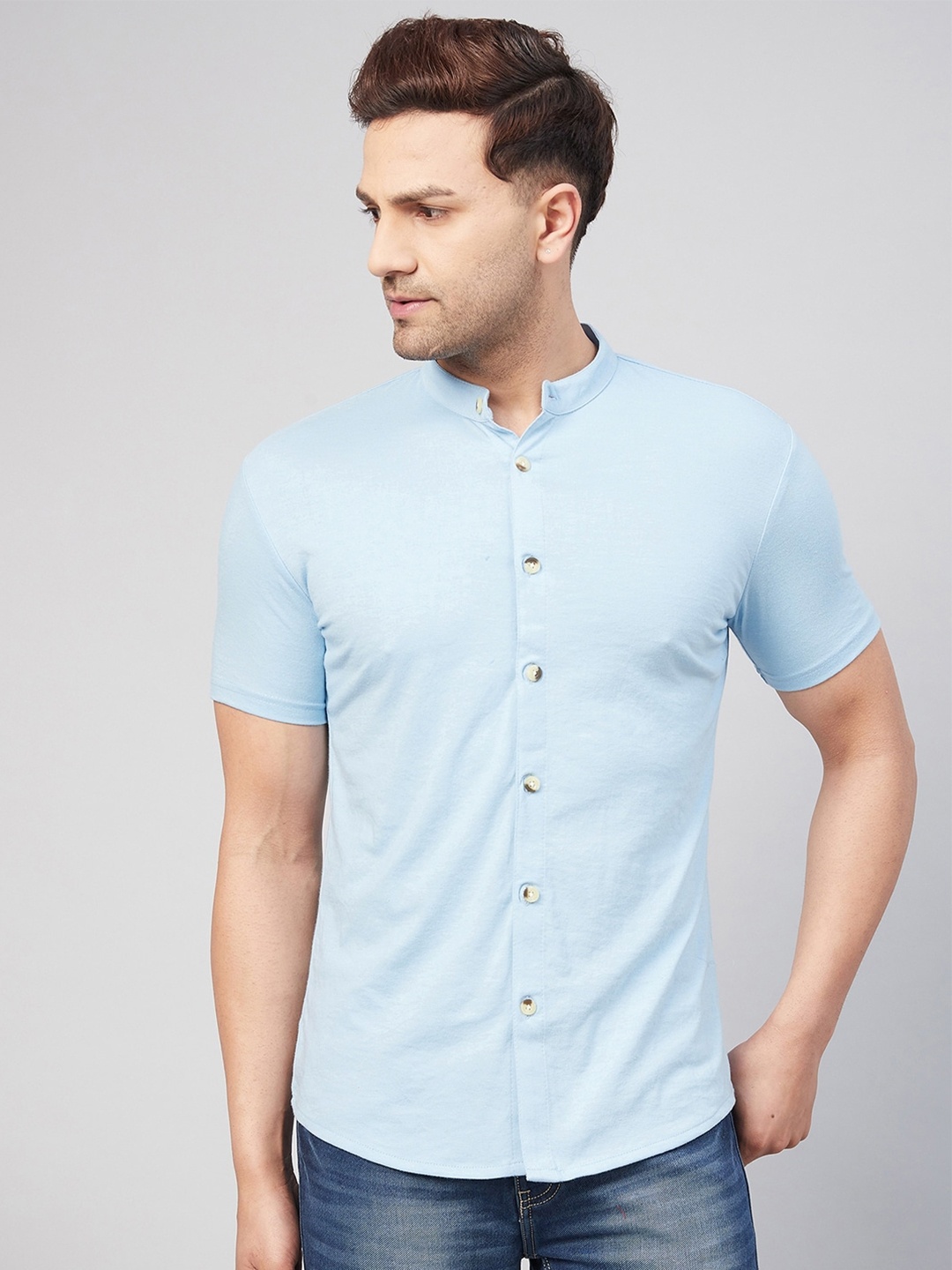 

GRITSTONES Men Comfort Casual Shirt, Blue