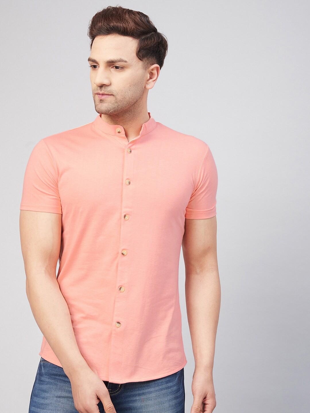 

GRITSTONES Men Comfort Casual Shirt, Coral
