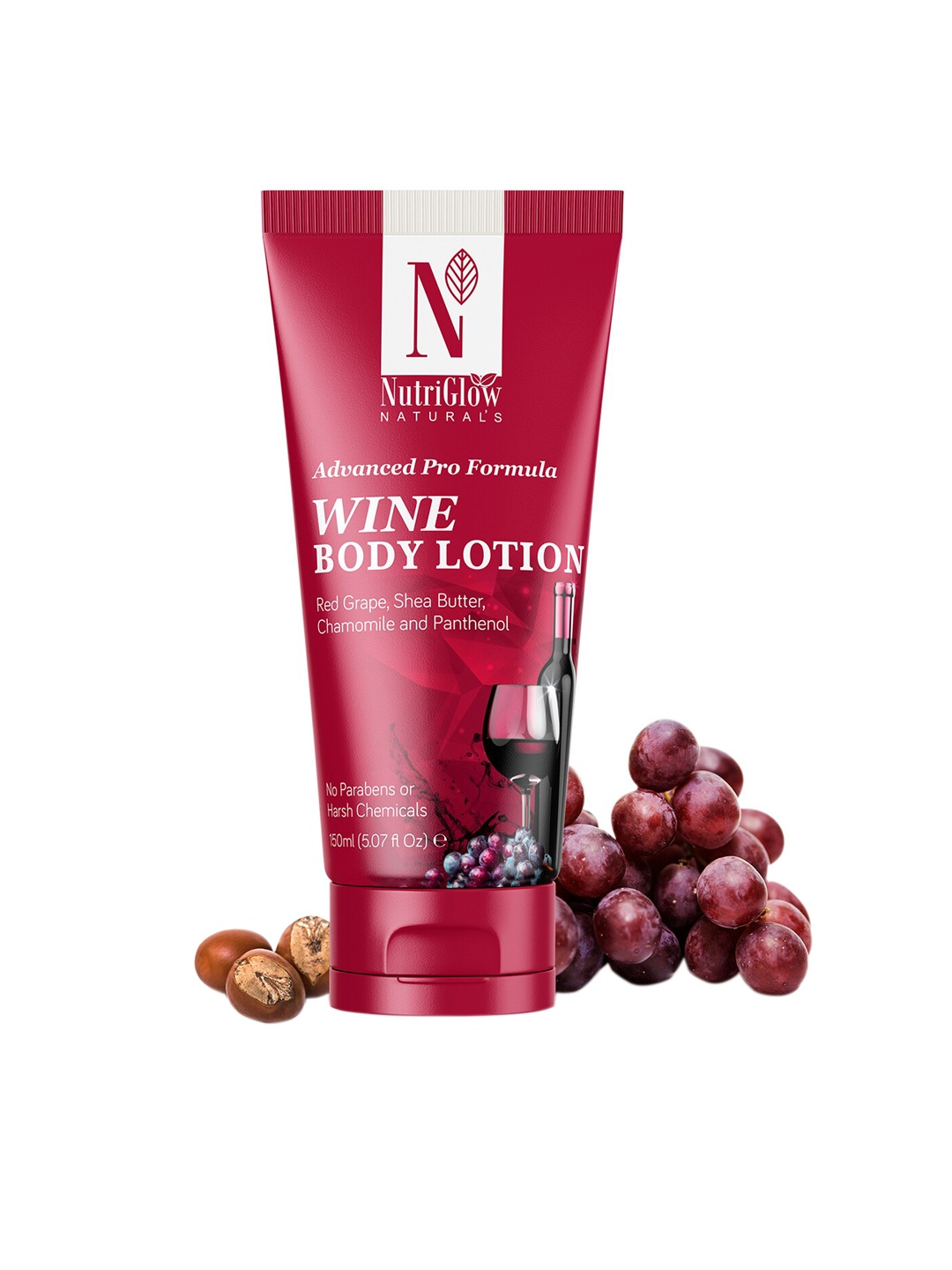 

NutriGlow Naturals Wine Body Lotion For Deep Nourishment-Dry & Sensitive Skin 100g, Pink