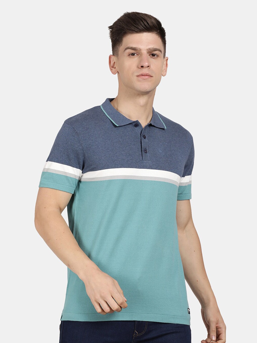 

t-base Men Polo Collar Nylon T-shirt, Green