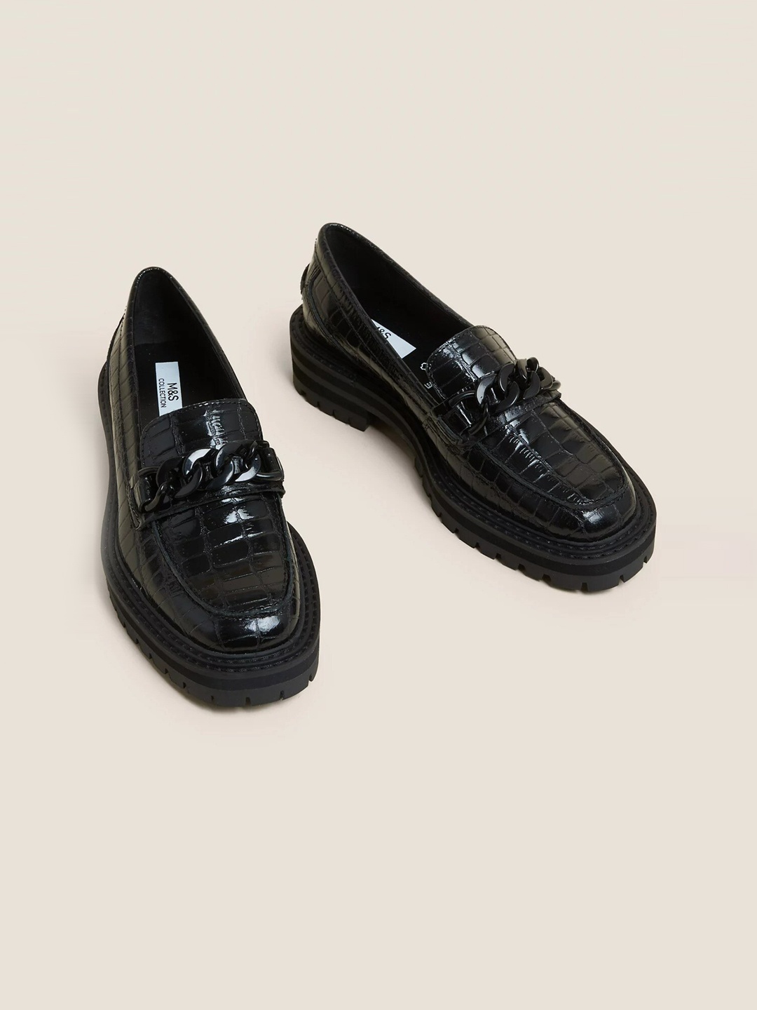 

Marks & Spencer Women Leather Loafers, Black