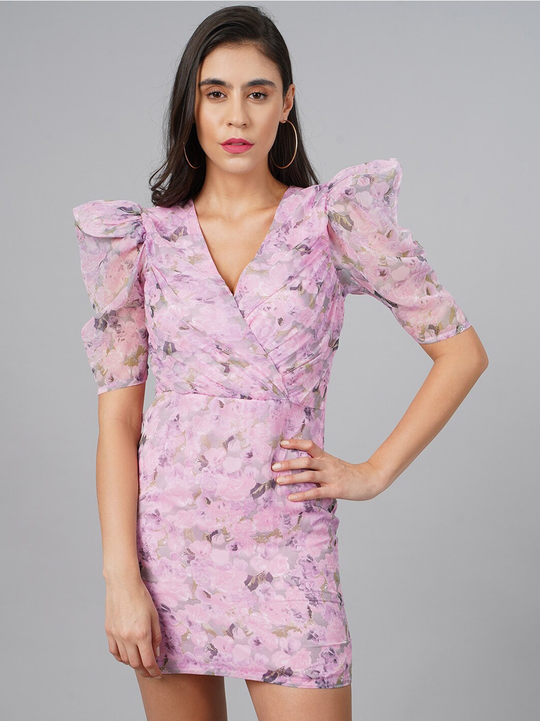 

Cation Floral Chiffon Dress, Pink