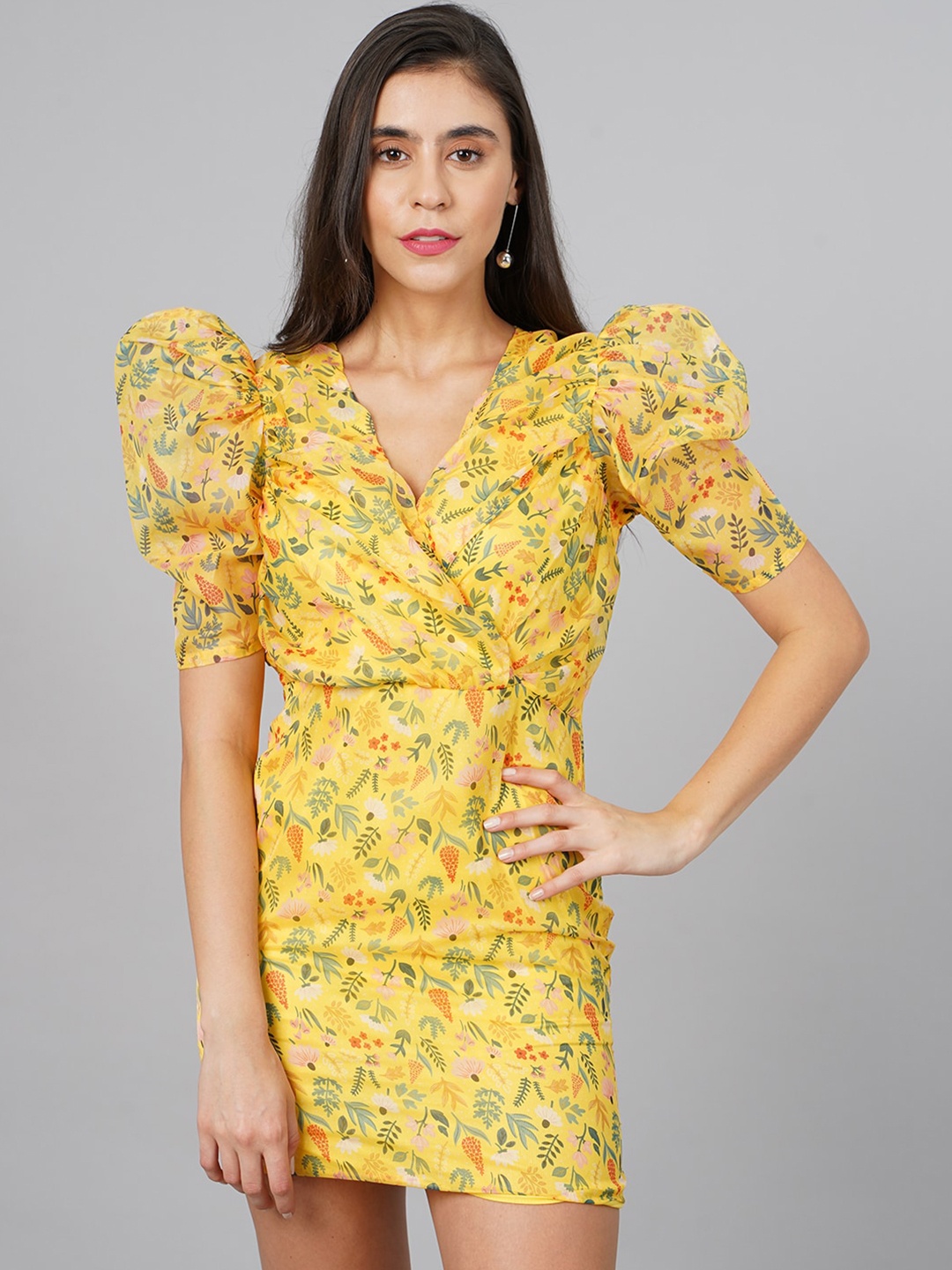 

Cation Floral Mini Dress, Yellow