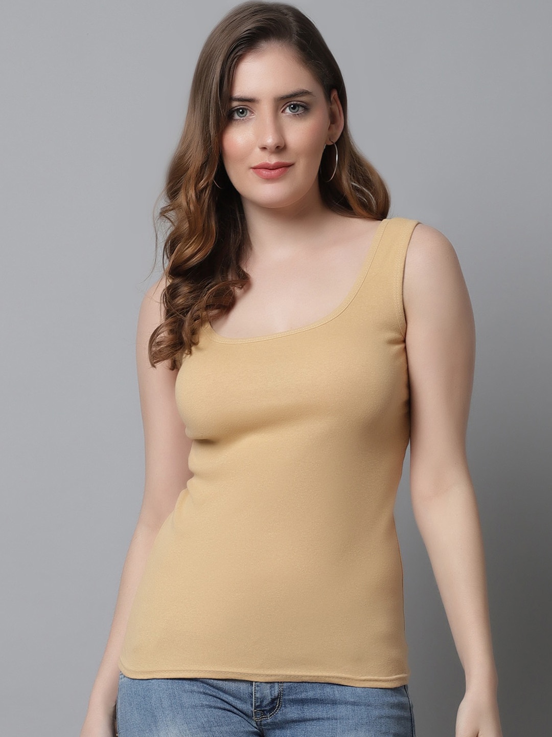 

KEX Women Non-Padded Camisoles, Beige