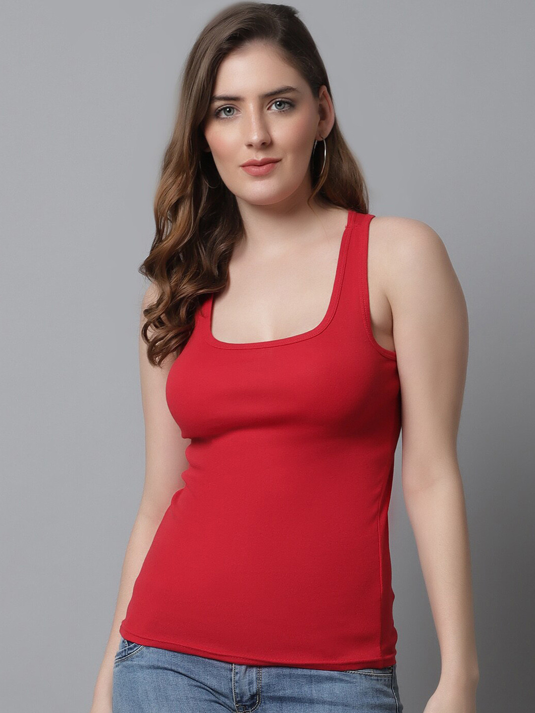 

KEX Women Non-Padded Camisoles, Red