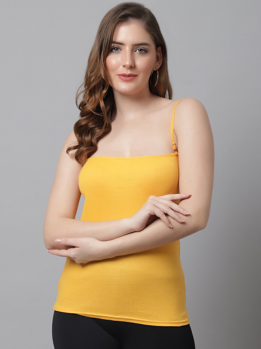 

KEX Women Cotton Camisole, Yellow