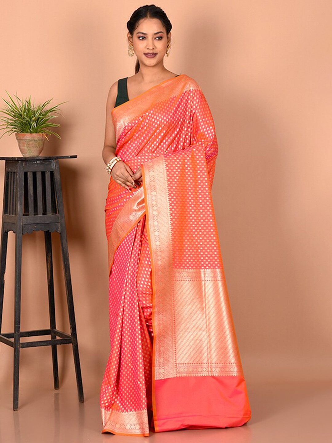 

AllSilks Ethnic Motifs Zari Uppada Saree, Pink