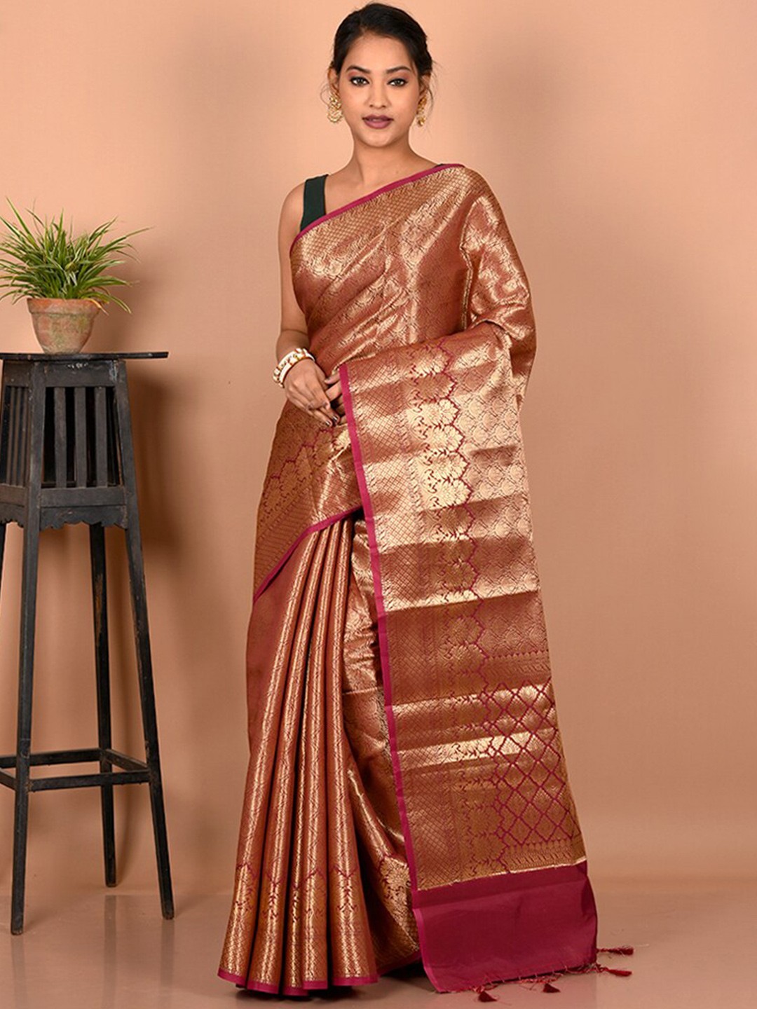 

AllSilks Woven Design Zari Saree, Maroon