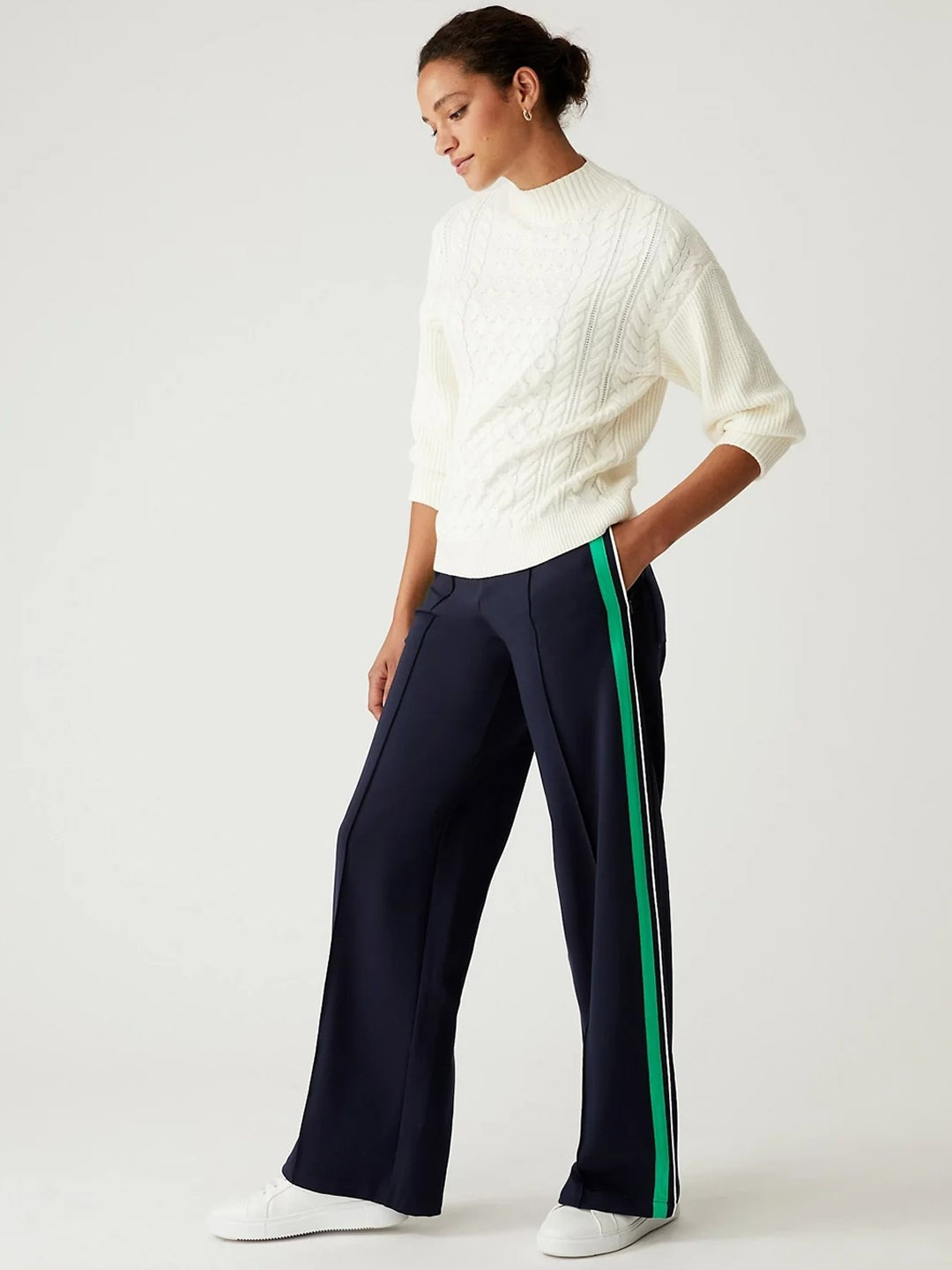 

Marks & Spencer Women Trousers, Navy blue