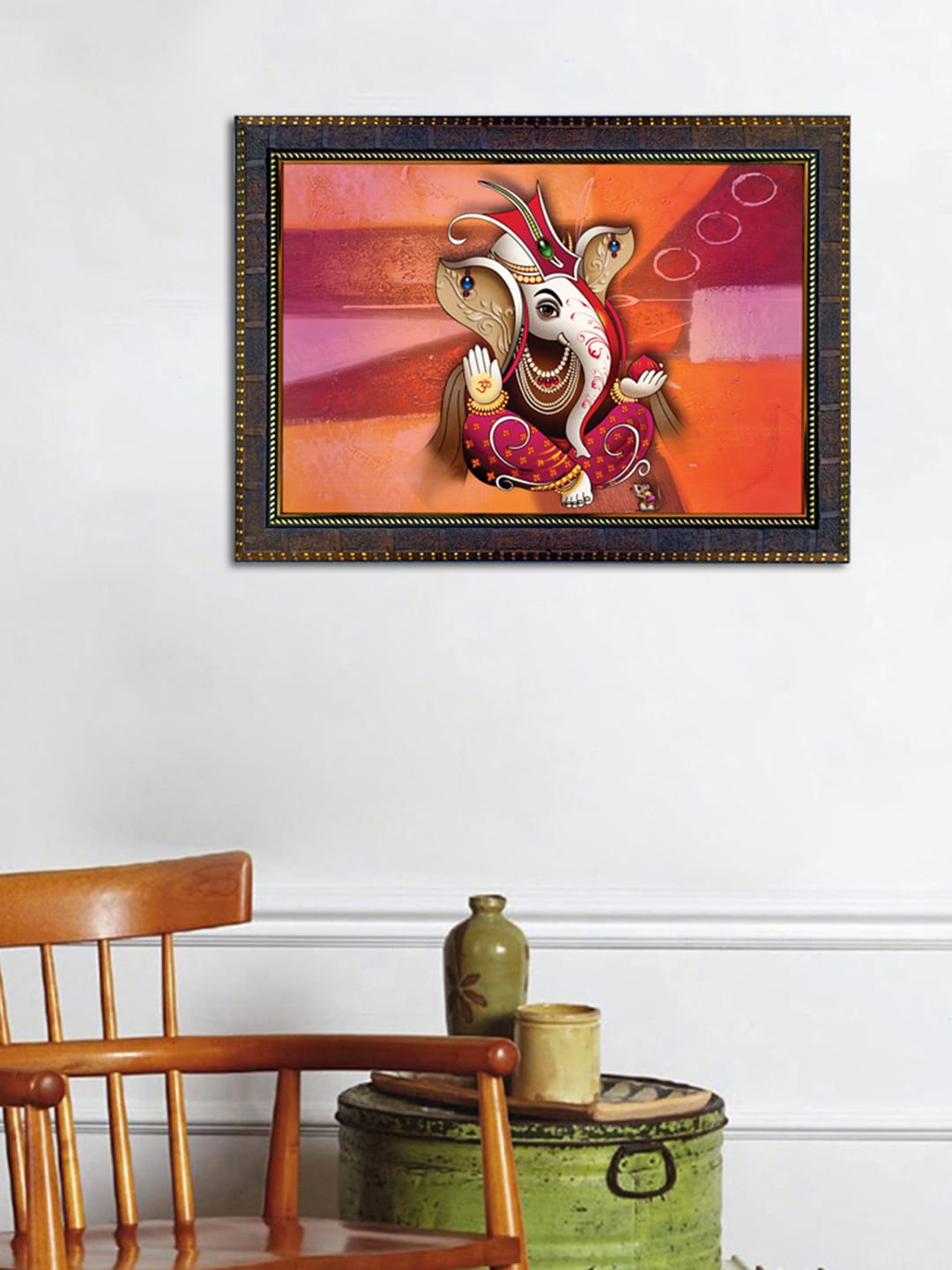 

WENS Brown Lord Ganesha Framed Wall Art Painting