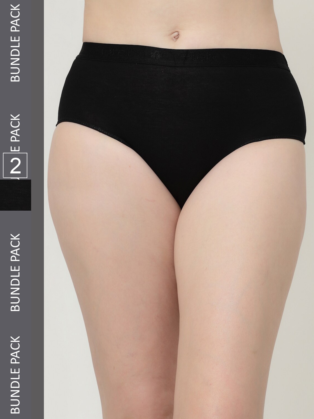 

Floret Women Pack Of 2 Hipster Briefs, Black