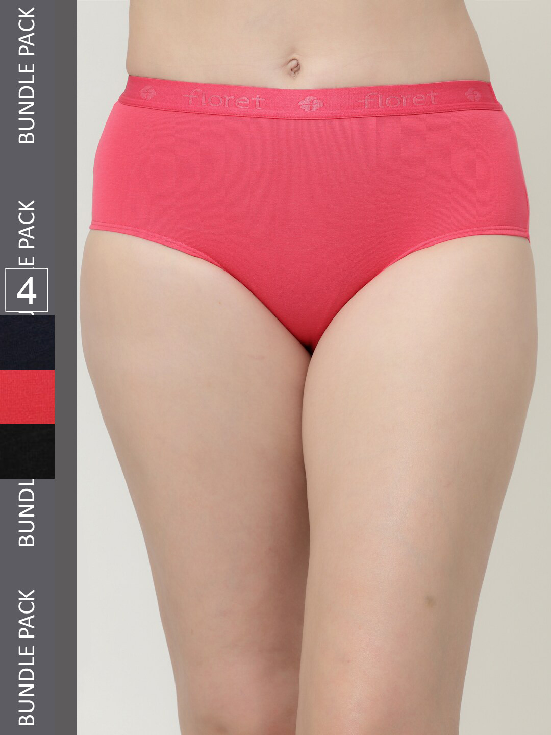 

Floret Women Pack of 4 Assorted Hipster Briefs