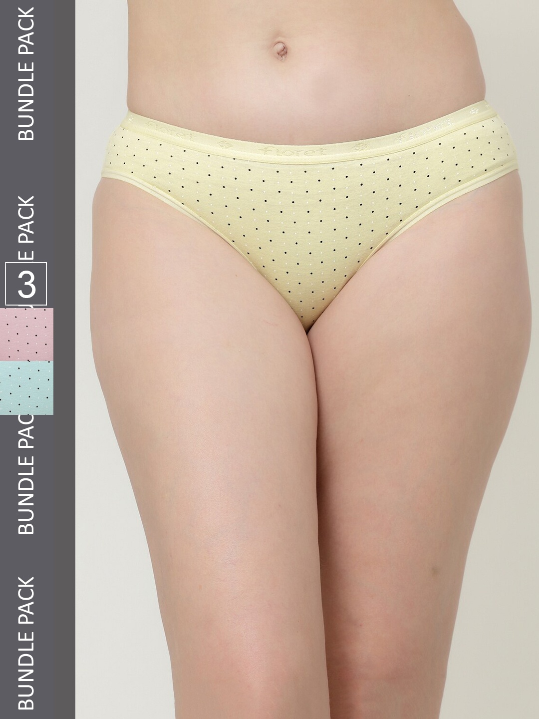 Floret Women Pack Of 3 Assorted Printed Breathable Hipster Briefs