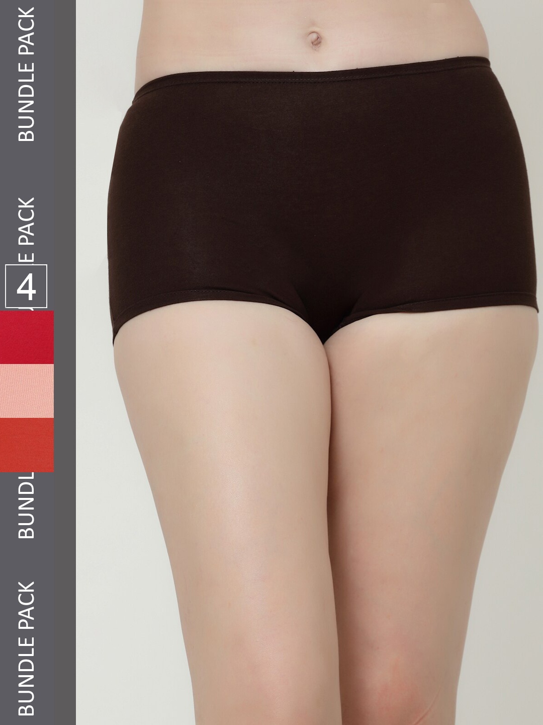 

Floret Women Pack Of 4 Boy Shorts Briefs, Brown
