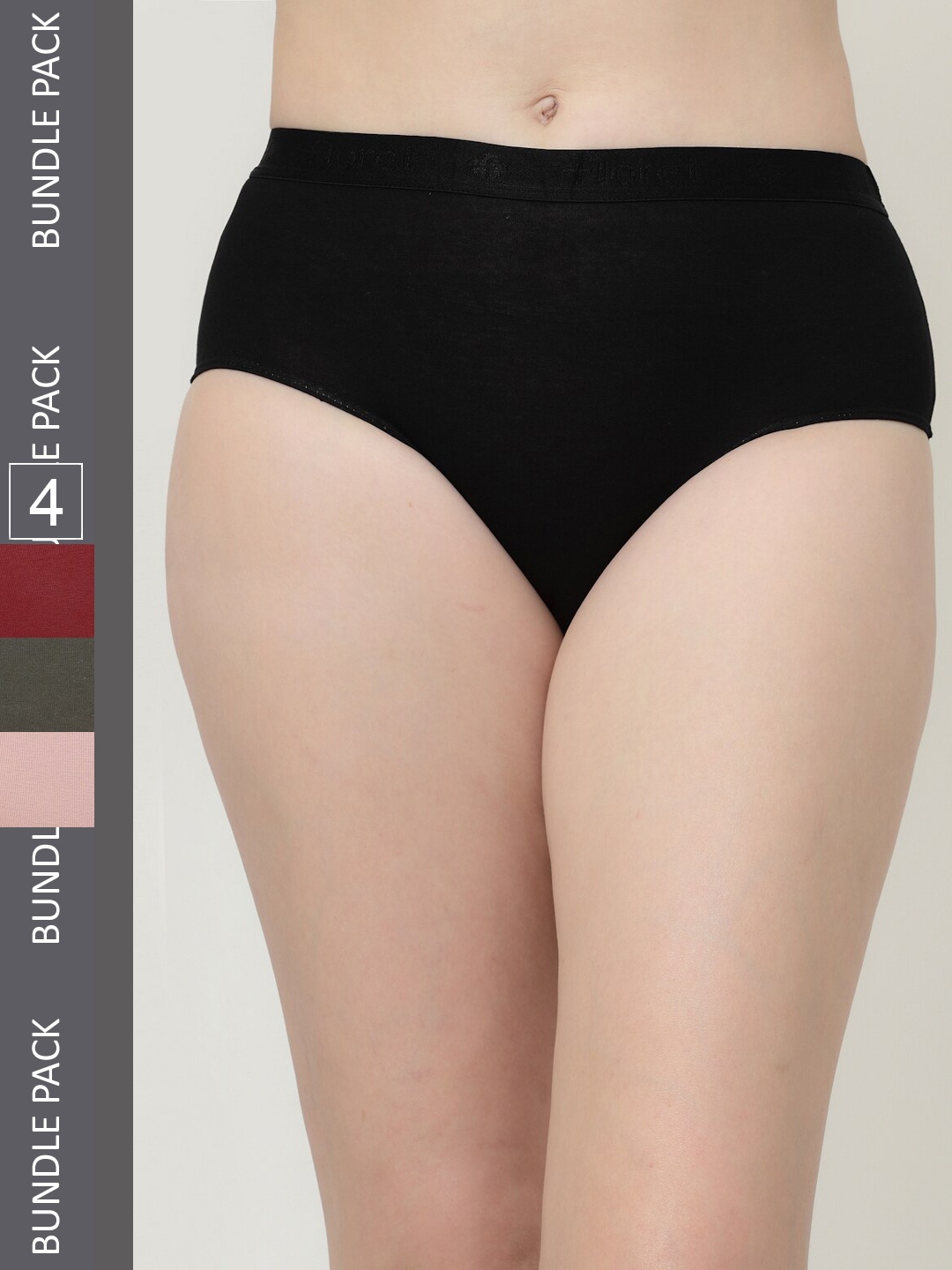 Floret Women Pack of 4 Regular-Fit Assorted Briefs