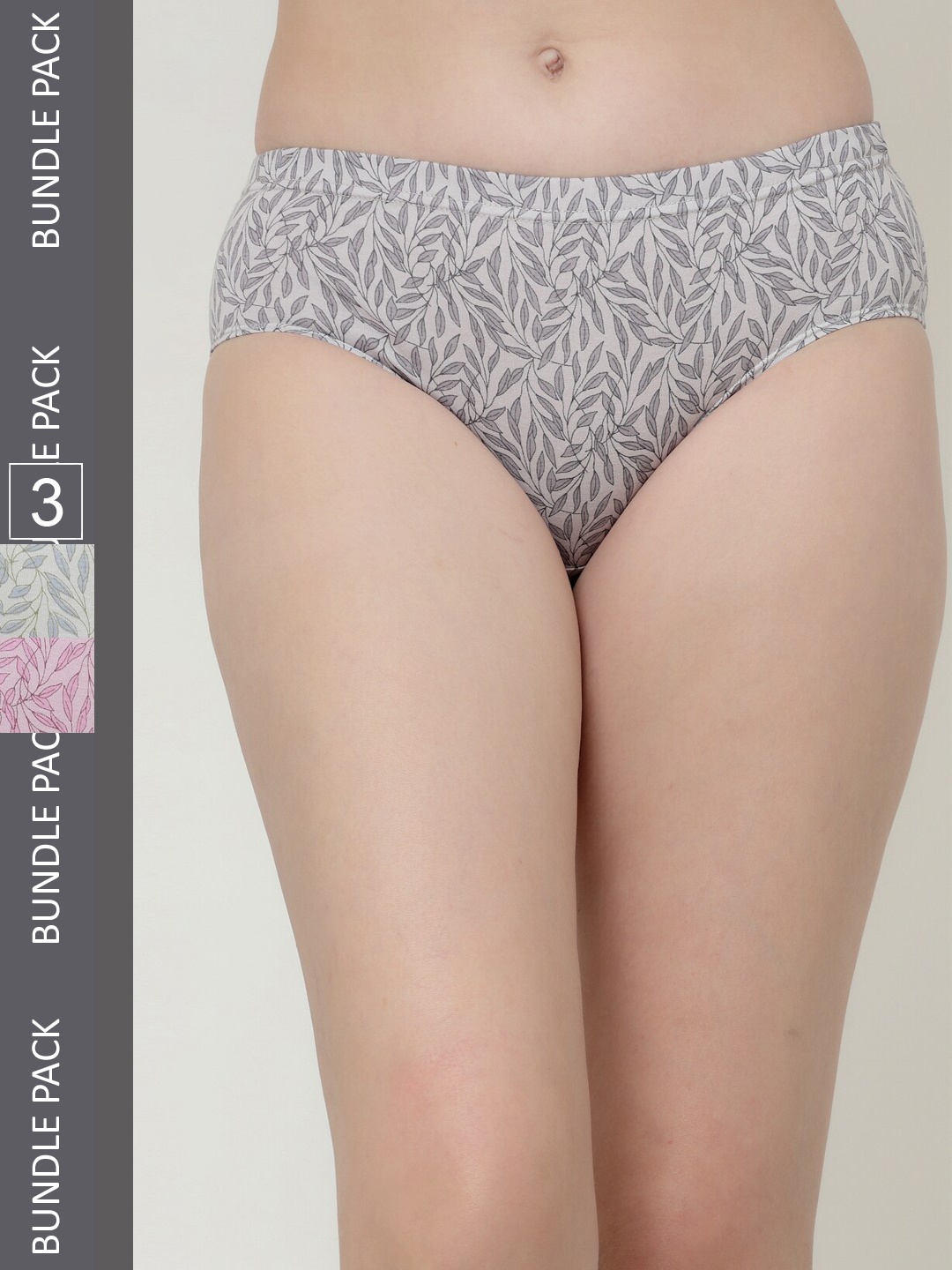 Floret Women Pack of 3 Assorted Cotton Hipster Briefs
