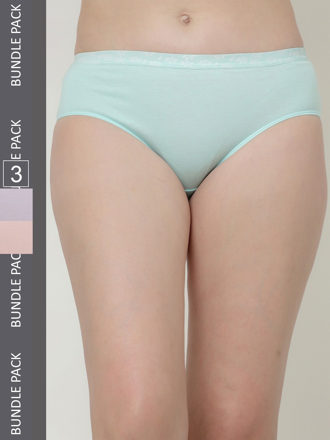 

Floret Women Pack Of 3 Assorted Cotton Basic Briefs