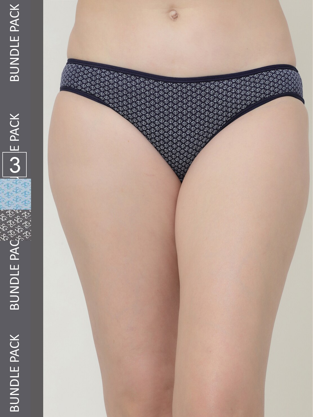 

Floret Women Pack Of 3 Assorted Printed Cotton Low-Rise Bikini Briefs