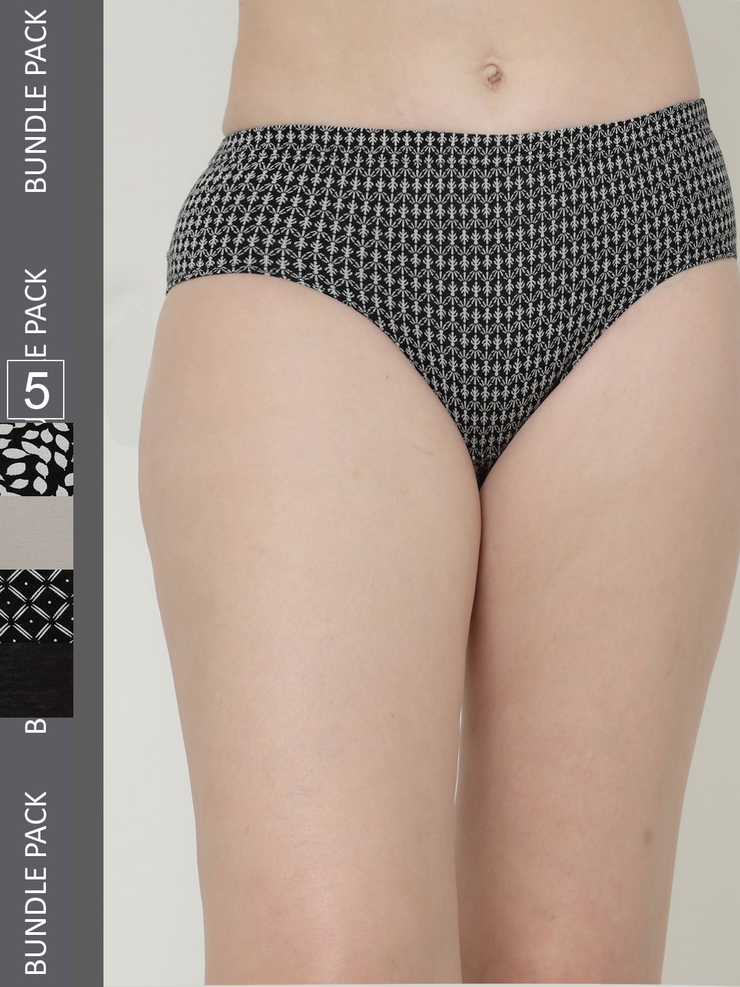 

Floret Women Pack of 5 Assorted Cotton Basic Briefs