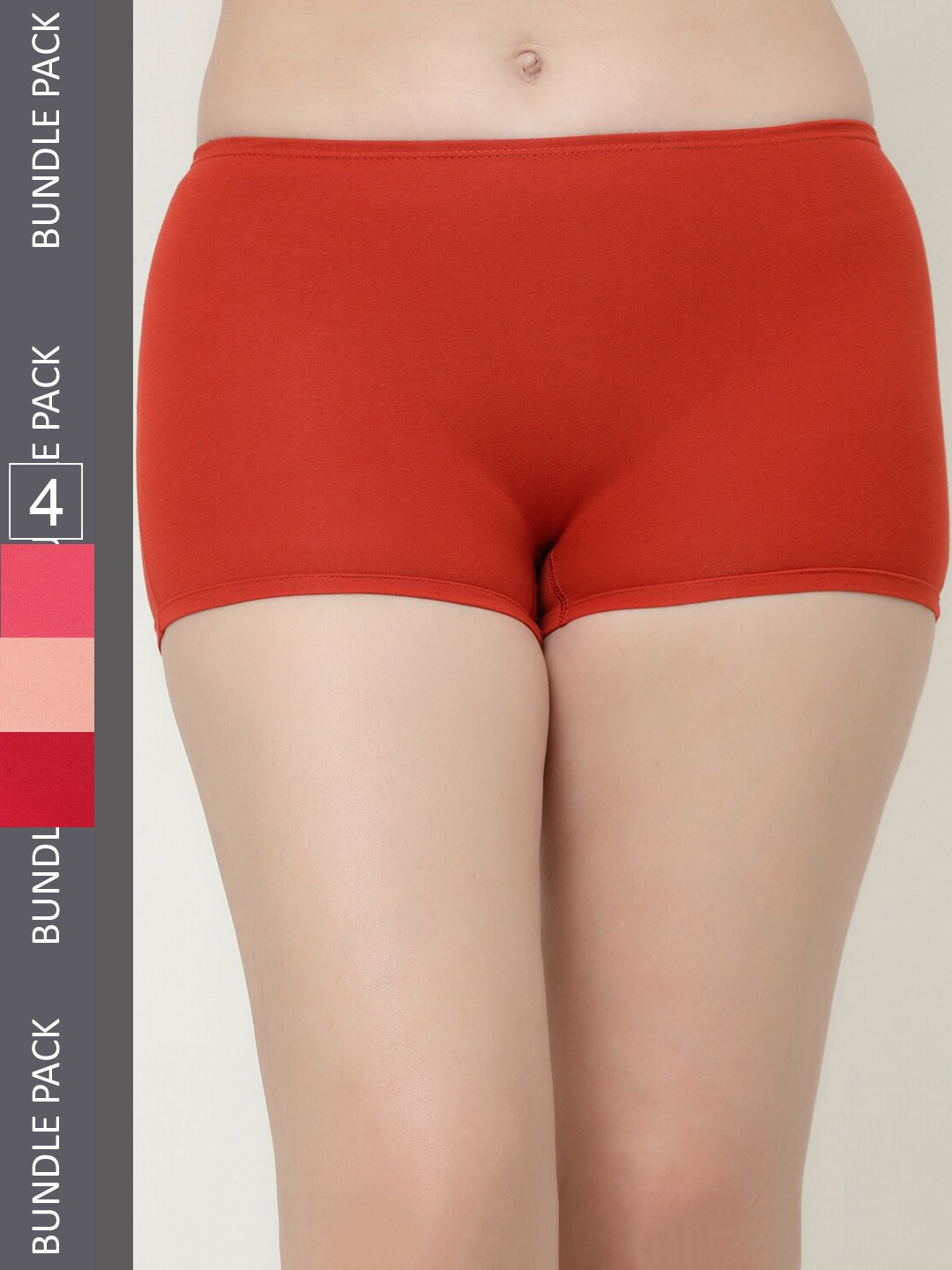 

Floret Women Pack Of 4 Boy Shorts Briefs, Red