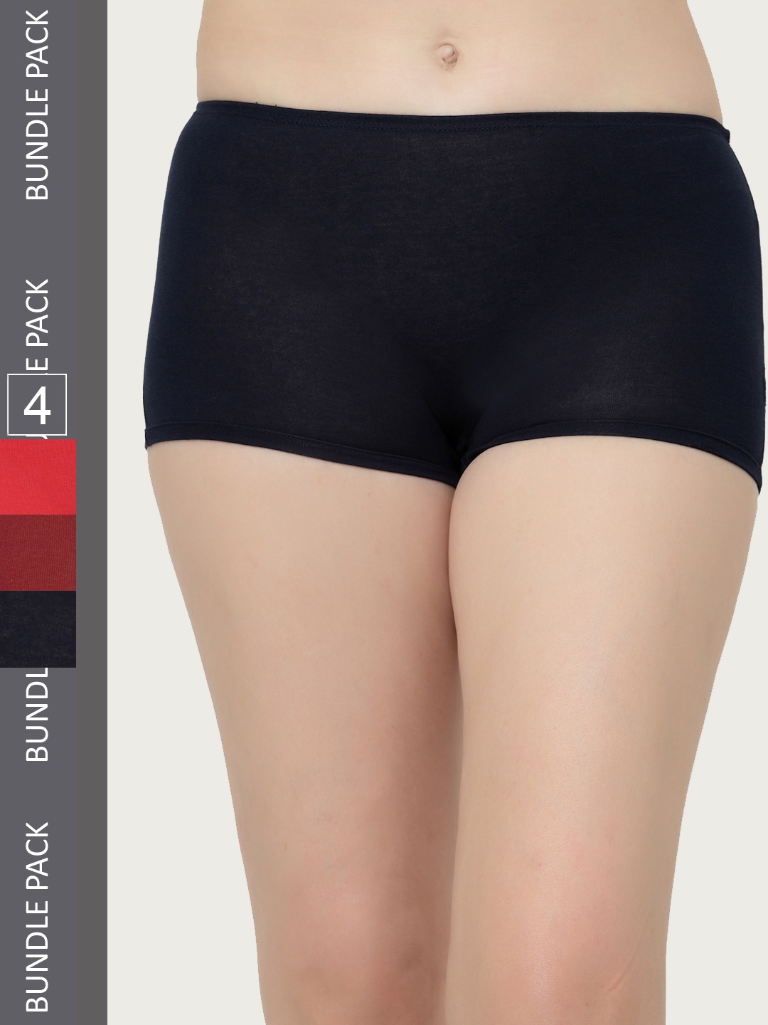 

Floret Women Pack Of 4 Boy Shorts Briefs, Black