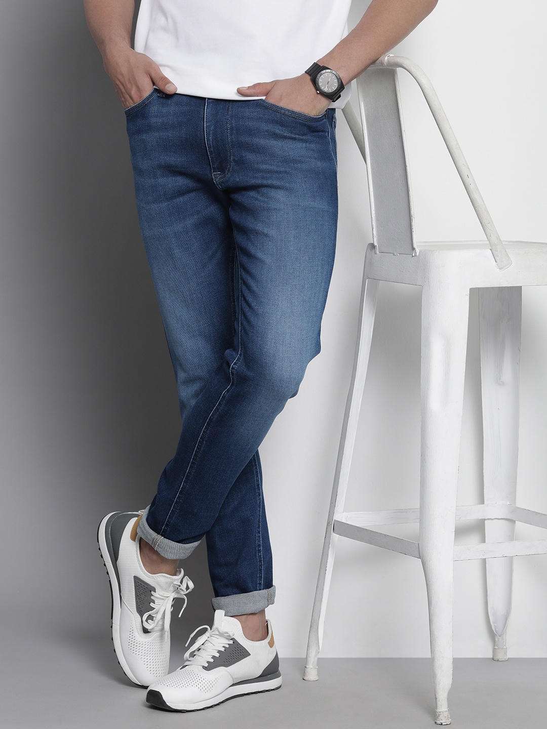 

Tommy Hilfiger Men Simon Skinny Fit Light Fade Stretchable Jeans, Blue
