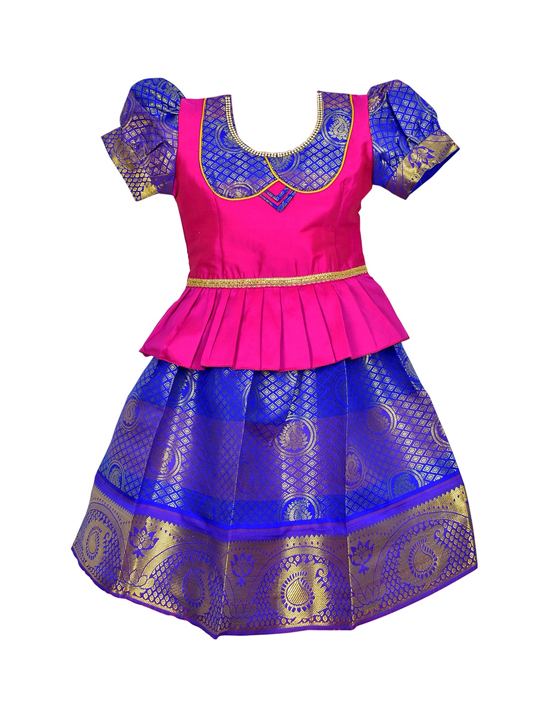 

AMIRTHA FASHION Girls Woven Design Ready to Wear Lehenga Choli, Pink