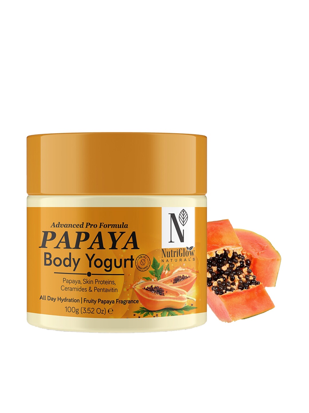 

NutriGlow Naturals Papaya Body Deep Hydration Yogurt-100gm, Gold