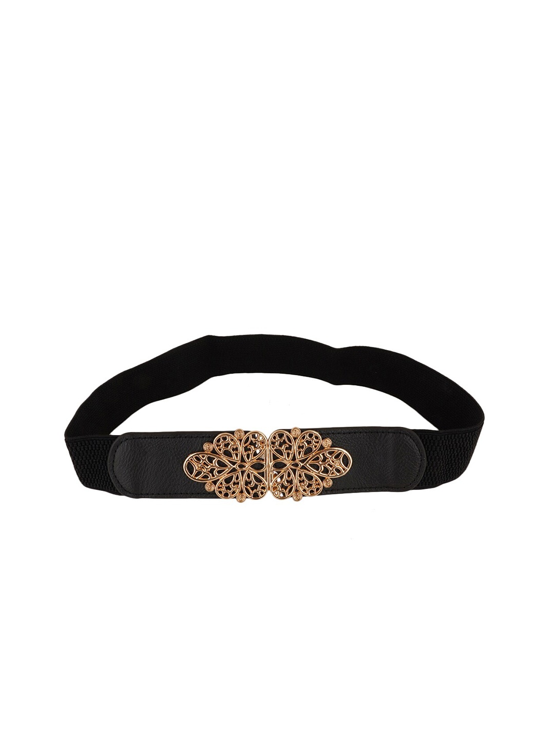 

Style Shoes Women Embellished PU Stretchable Belt, Black