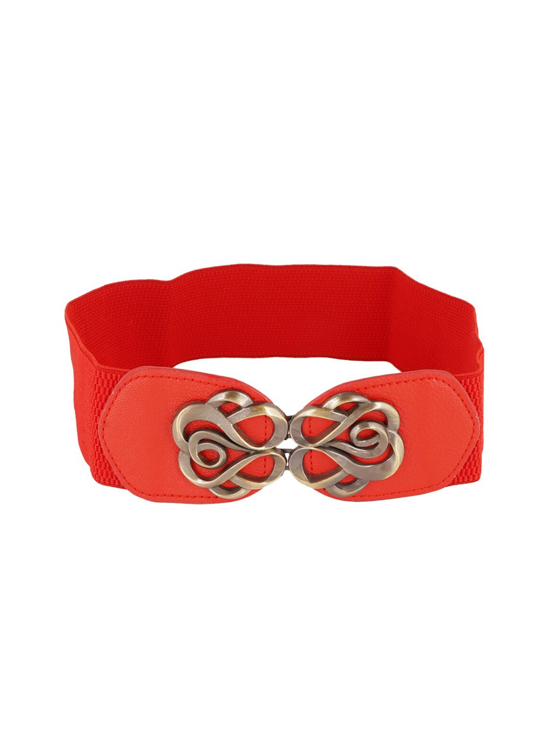 

Style Shoes Women Embellished PU Stretchable Belt, Red