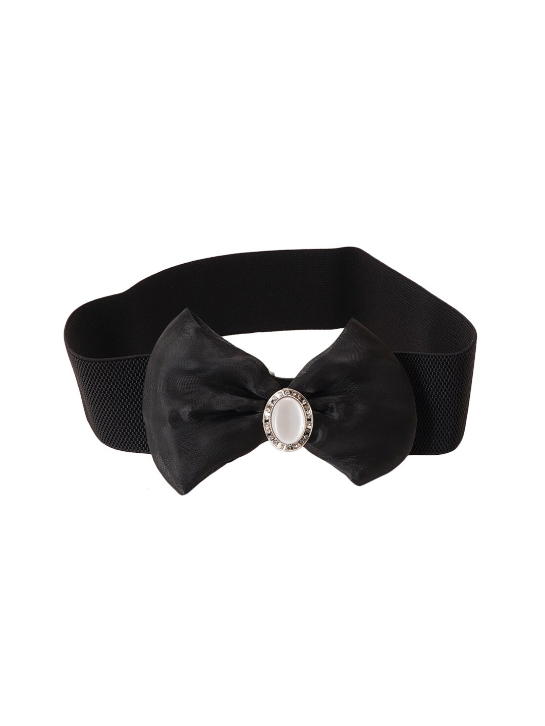 

Style Shoes Women Embellished PU Stretchable Belt, Black