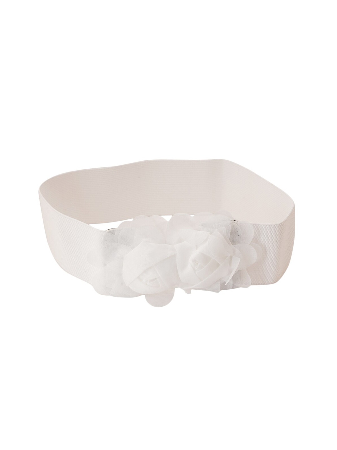 

Style Shoes Women Embellished PU Stretchable Belt, White