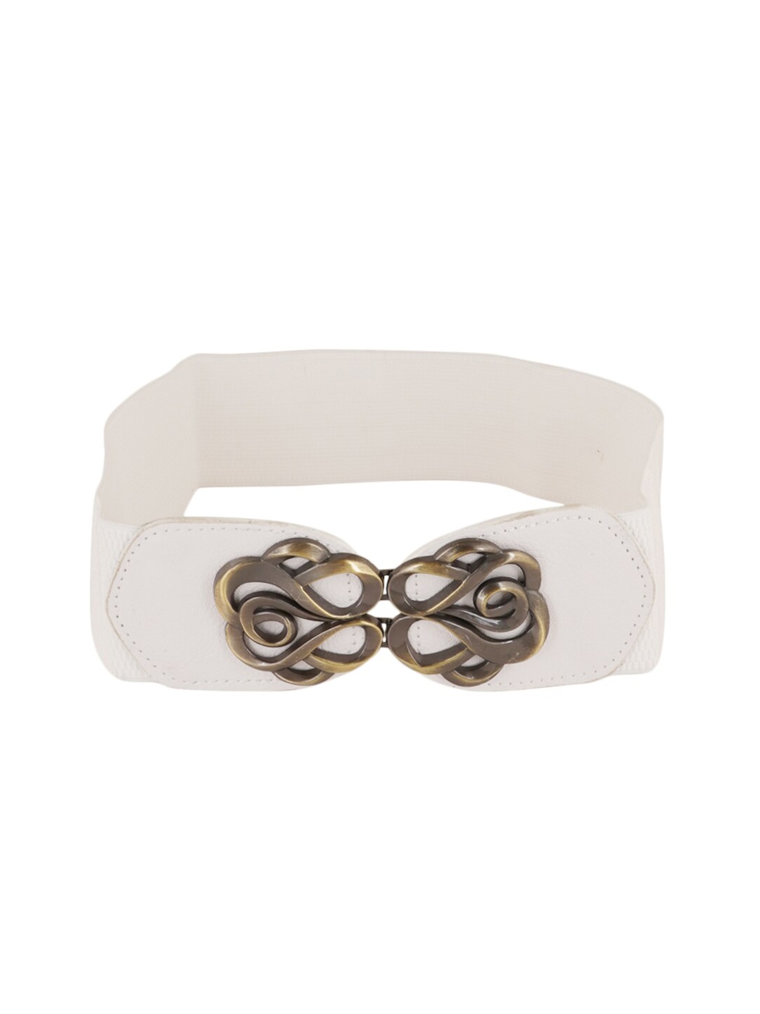 

Style Shoes Women PU Embellished Stretchable Belt, White