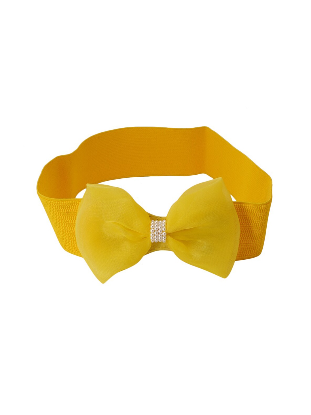 

Style Shoes Women PU Embellished Stretchable Belt, Yellow