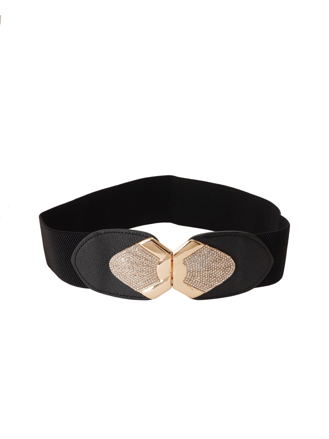 

Style Shoes Women Embellished Stretchable PU Belt, Black