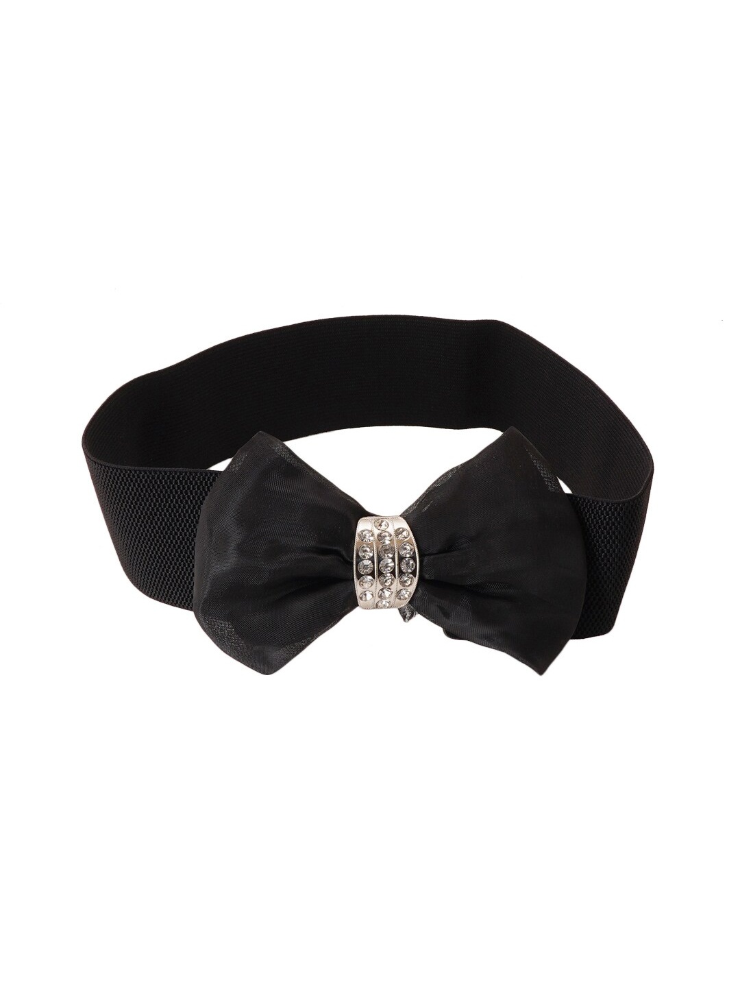 

Style Shoes Women Embellished Stretchable PU Belt, Black