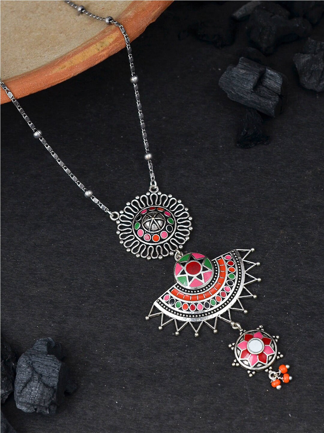 

Voylla Brass Silver-Plated Necklace