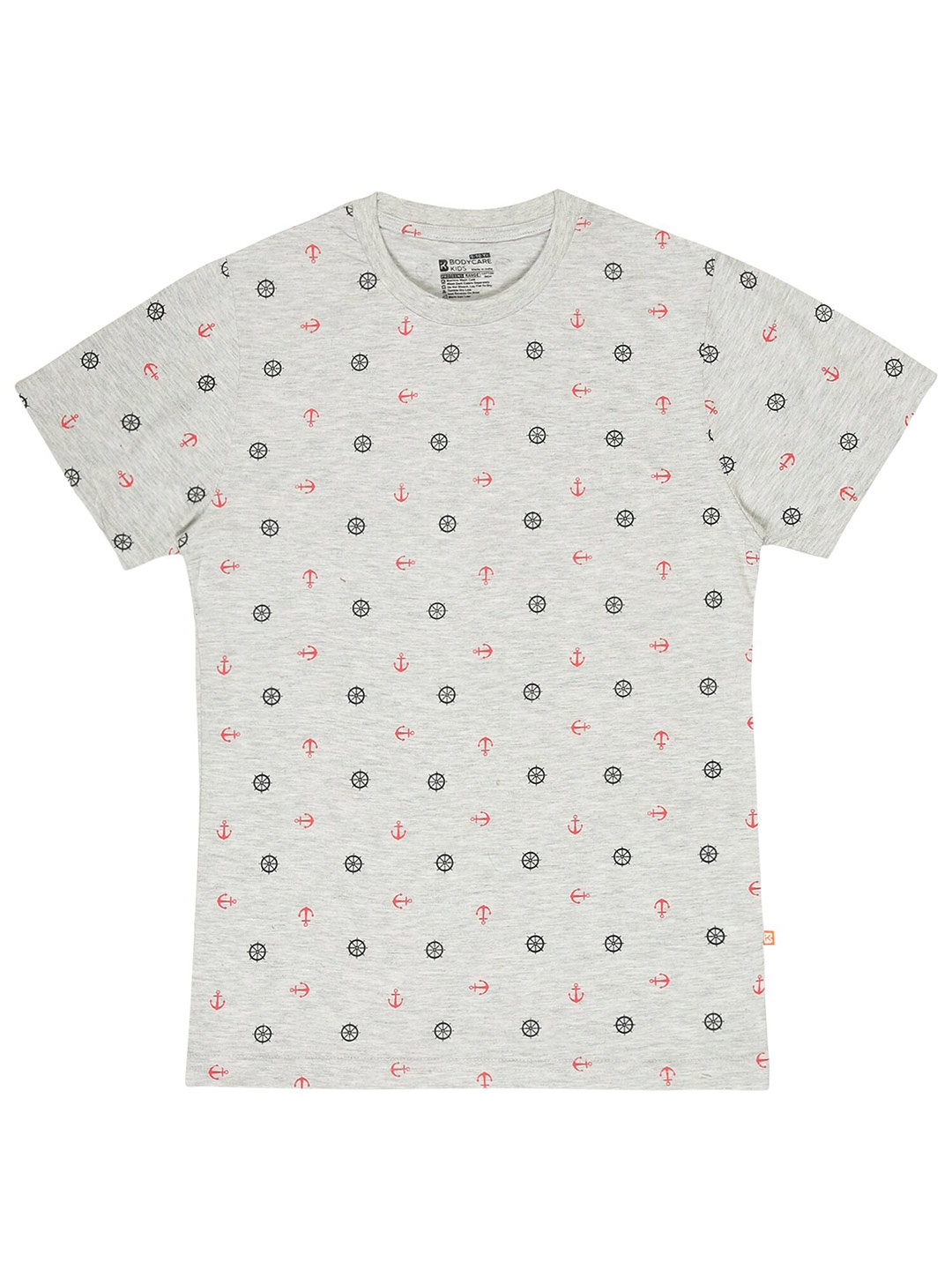 

Bodycare Kids Boys Printed Round Neck Cotton T-shirt, Grey