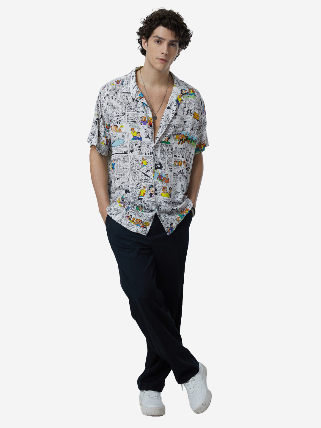 

The Souled Store Men Printed Casual Shirt, White