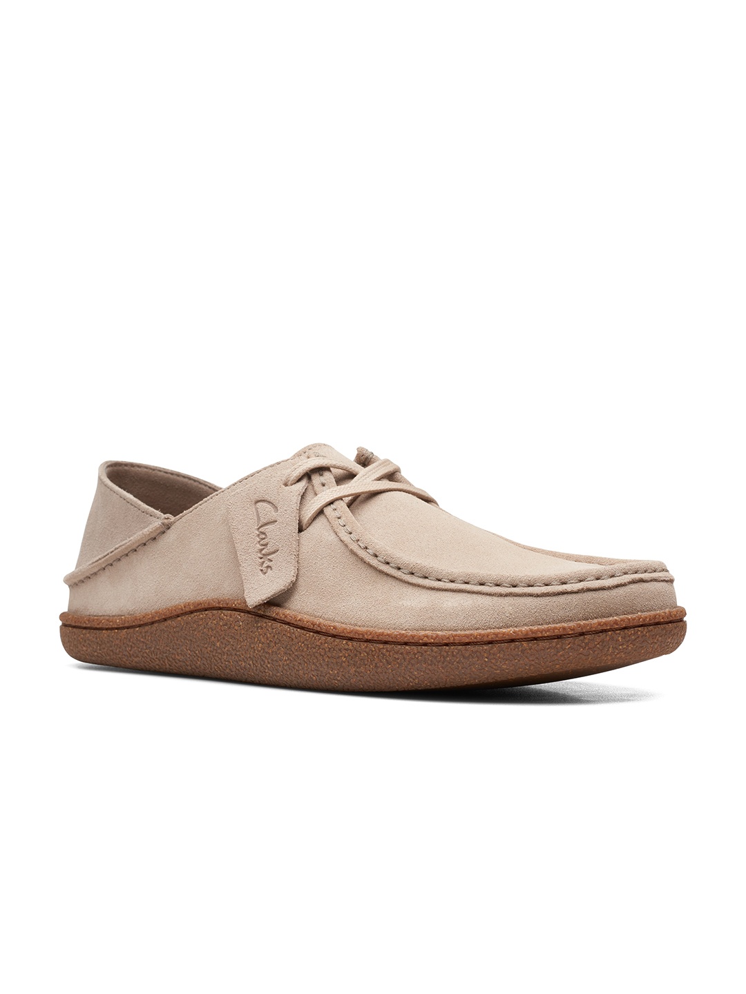 

Clarks Men Textured Lightweight Casual Derbys Shoes, Beige