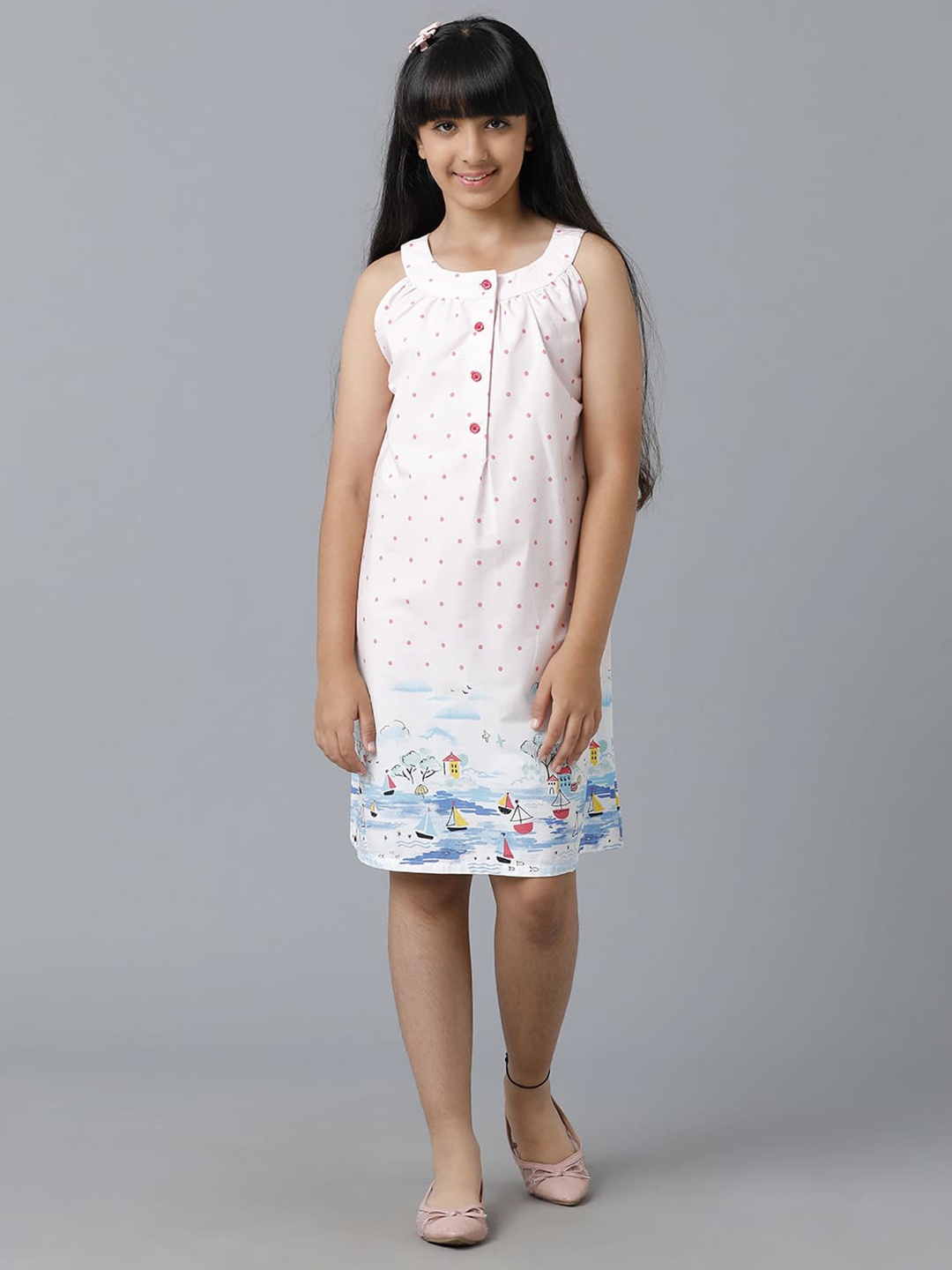 

UNDER FOURTEEN ONLY A-Line Cotton Dress, White