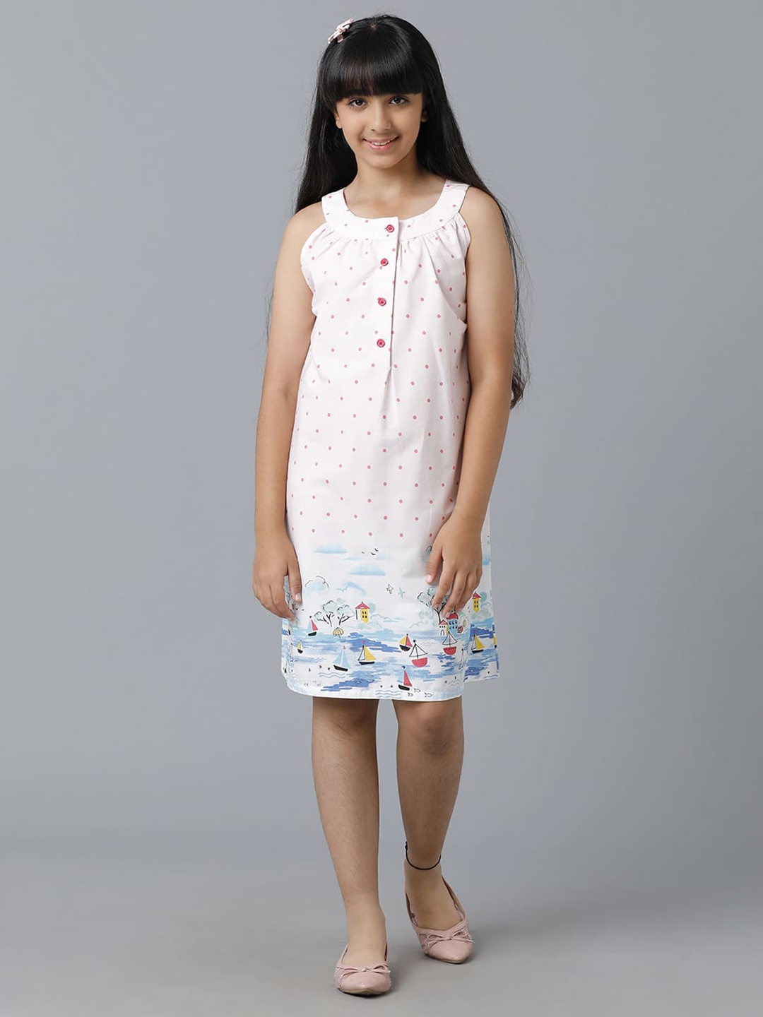 

UNDER FOURTEEN ONLY Cotton A-Line Dress, Pink