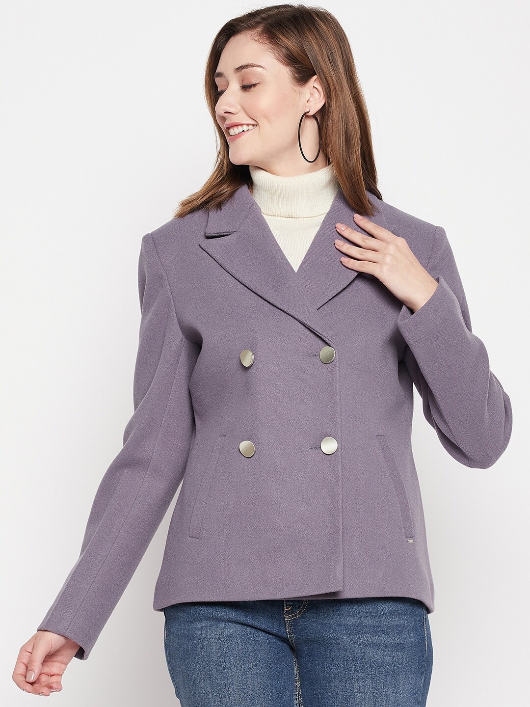 

Okane Women Double-Breasted Over Coats, Mauve