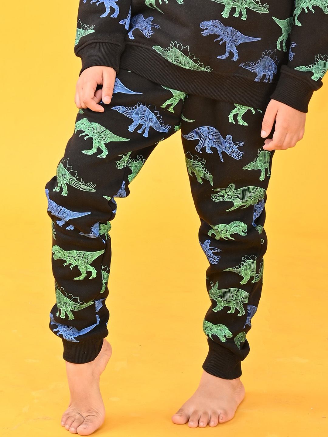 

Anthrilo Boys Printed Fleece Jogger Lounge Pant, Black