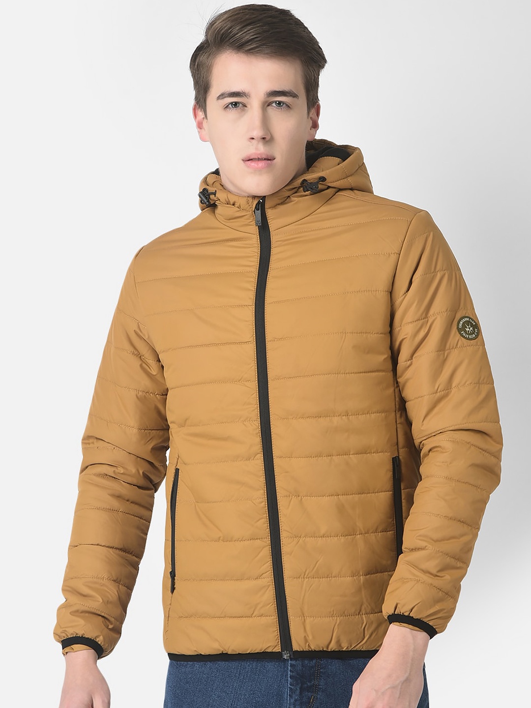 

Crimsoune Club Men Puffer Hooded Jacket, Mustard