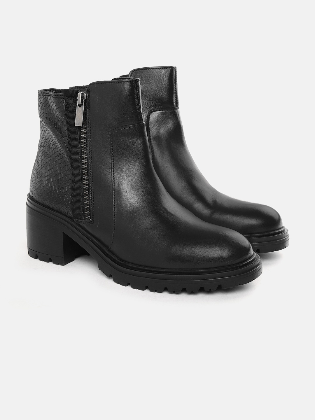 

Geox Damiana B Women Leather Ankle Boots, Black